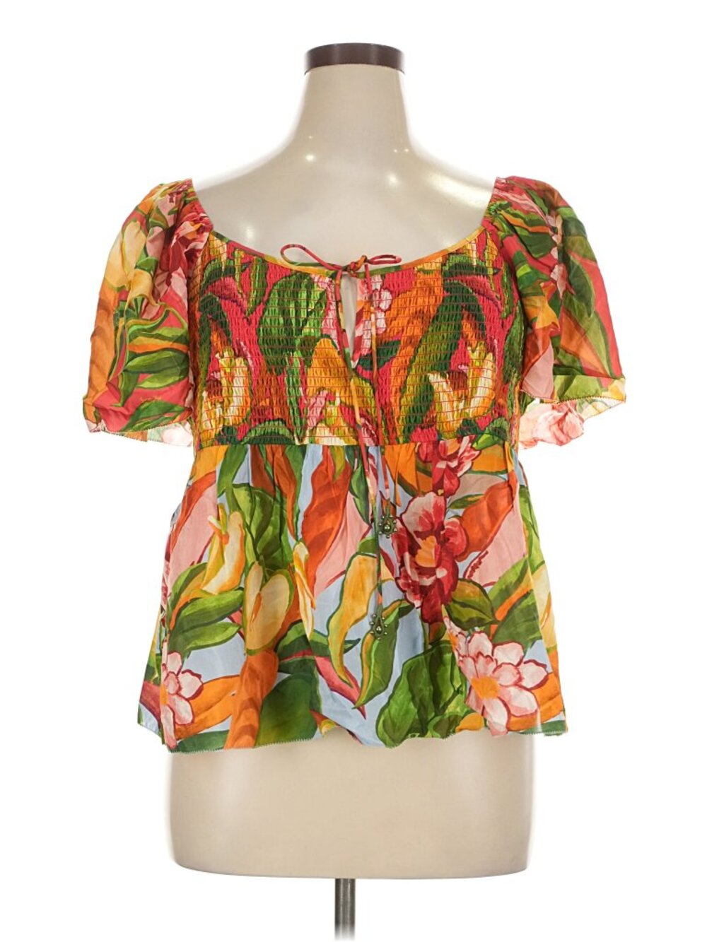 Farm Rio x Anthropologie Tie-Front Printed Blouse - Picture 4 of 12